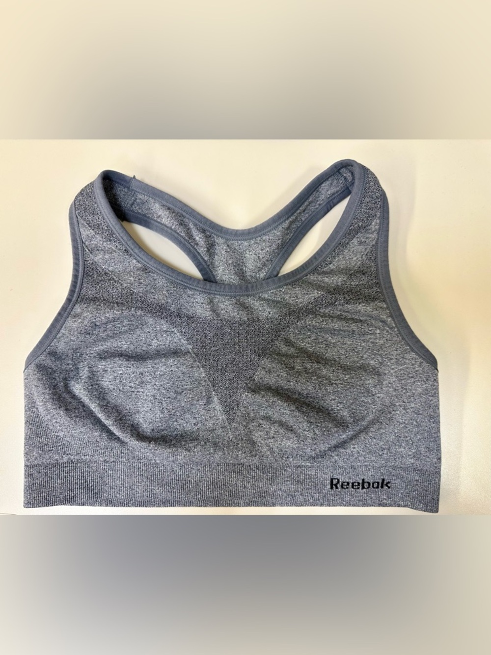 Reebok Heather Gray Seamless Racerback Sports Bra - Size Large